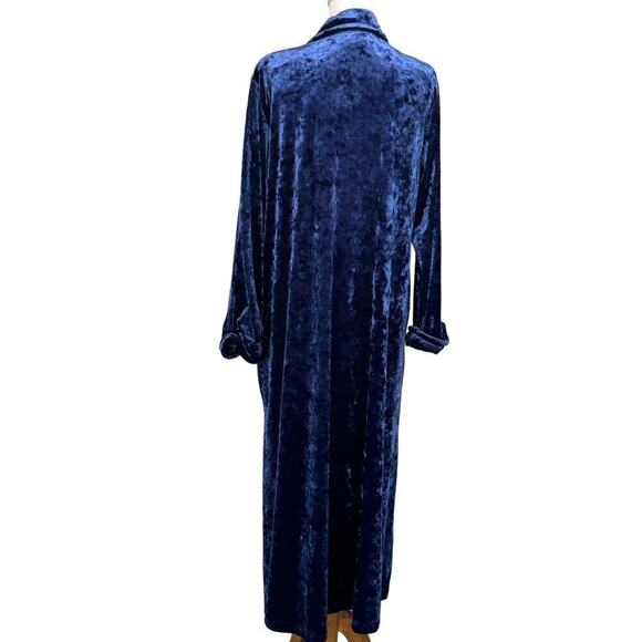 Cabernet crushed velvet/velour long robe, lounge, warm, leisure, zipper bling - Picture 3 of 5